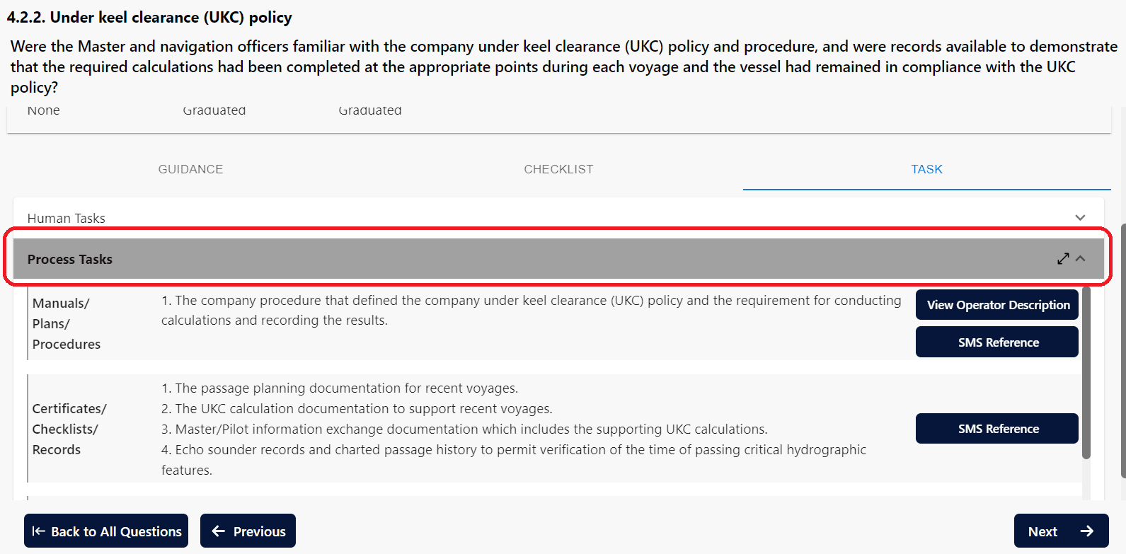 Screenshot of SureSIRE 2.0 - Process tasks