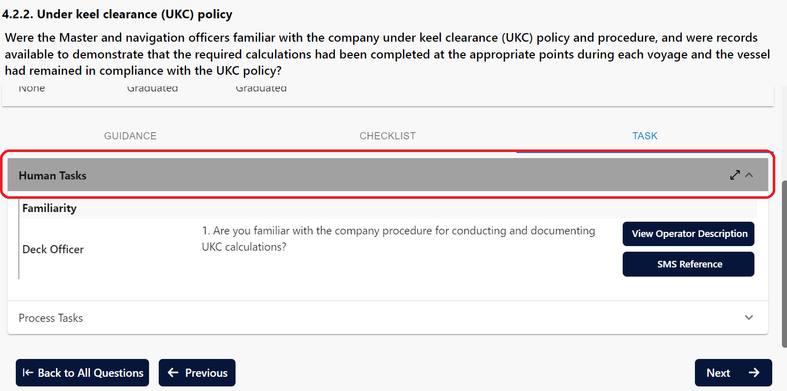 Screenshot of SureSIRE 2.0 - Human tasks