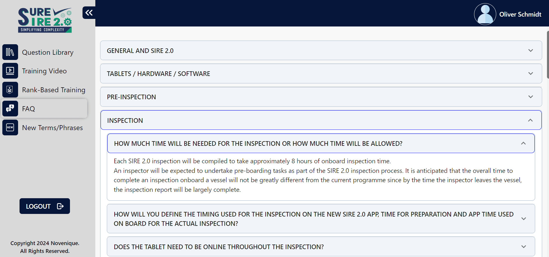 Screenshot of SureSIRE 2.0 - Frequently asked questions